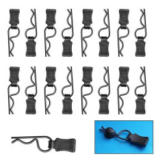 Hobbypark 50Pcs Universal Rc Car Body Clips W/Pull Tabs Black R Pins For 1/10 Scale Traxxas Arrma Axial Losi & All 1/8 Redcat Hpi Hsp Exceed Truck Buggy Shell Replacement Parts