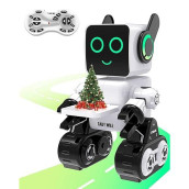 Okk Robot Toys For Kids, Programmable Remote Control Robot, Interactive Toys With Coin Piggy Bank, Smart Robot With Led And Tray, Walking Talking Singing Dancing Robot Gift For Boys Girls