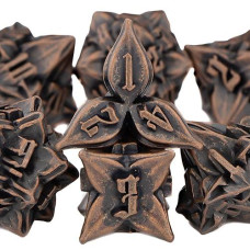Kerwellsi D And D Dice, Leaf Metal Dnd Dice Sets, 7 Piece D&D Dice Set, Silver Dungeons And Dragons Dice, Rpg Role Playing Dice With Box, Polyhedral D And D Dice Set D20 D12 D10 D8 D6 D4