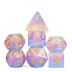 Hddais 7Pcs 3 Colors Dnd Dice Polyhedral Dice Set Glitter D&D Dice For Dungeons And Dragons Role Playing Mtg And Other Tabletop Games