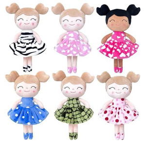 Gloveleya Mini Dolls Baby Girl Gifts Plush Figure Toy Keychain Dolls Set 6Pcs For Baby Girls With Hook 8"