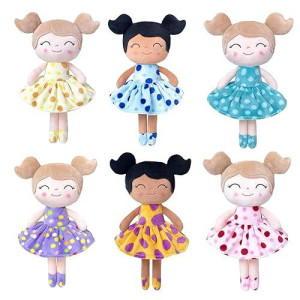 Gloveleya Mini Dolls Baby Girl Gifts Plush Figure Toy Keychain Dolls Set 6Pcs For Baby Girls With Hook 8"