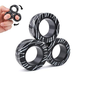 3Pcs Magnetic Rings Fidget Toys For Teens, Adults&Kids|Halloween Toys Gifts For 8 9 10 11+ Year Old Boy & Girl|Adhd Fidget Toy Pack For Anxiety Relief,Coolest Gifts For Teen Boys