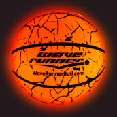 Wave Runner Glow In The Dark Basketball -Official Size 7 Light Up Toys For Night Ball Games, Regulation Size, Tap Activated -Glow Basketball Gifts And Toy Basketball For All Ages (Orange W/Cracks)