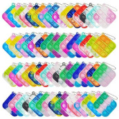 120 Pcs Mini Pop Bubble Fidget Toys, Silicone Keychain Small Pop Bulk For Party Favors, Classroom Prizes, Reliever Hand Toy Goodie Bag Stuffers Halloween Christmas Birthday Gifts For Kids Students
