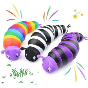 Cevioce Fidget Slug Toy, Sensory Slug Fidget Toys For Kids & Adults, 3Pcs Autism Sensory Toys For Autistic Children Toddlers, Toddler Toys - 3 4 5 6 7 8+ Year Old Girl Boy Birthday Gifts