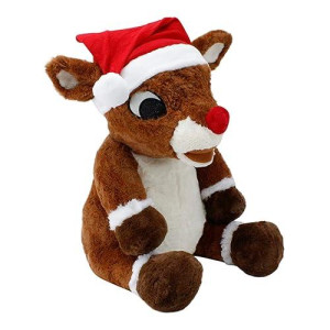 Dandee Rudolph The Red-Nosed Reindeer | 28" Jumbo Holiday Rudolph | Officially Licensed Collectible Plush, Brown