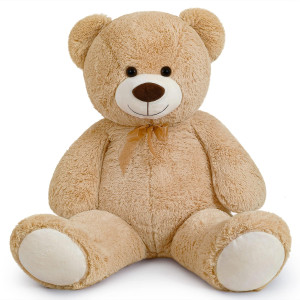 Yeqivo Xxl Teddy Bear Giant Plush Bears Cute Plush Toy Stuffed Animals Large Bear Cuddly Doll Gift For Kids Boys Girls Christmas Birthday Anniversary Valentines Day(110Cm43.3Inch Light Brown)