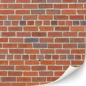 Texturkontor 3 Sheets Self-Adhesive Brick Wall Wall Cladding For Dolls House Scale 1:12 (Red Clinker)