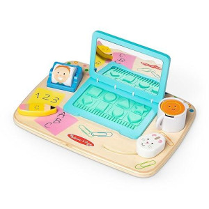 Melissa & Doug Wooden Work & Play Desktop Activity Board Infant And Toddler Sensory Toy - Fsc-Certified Materials