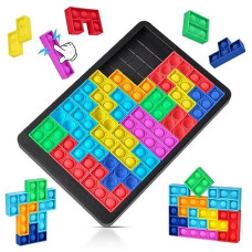 Ainiv Pop Puzzle Popper Fidget Game, Push Pop Puzzle Brain Teasers Toy, Silicone Jigsaw Building Blocks Puzzle Game Board, Educational Learning Puzzle And Intelligence Toys For Anxiety & Stress Relief
