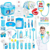 Steam Life Doctor Kit For Kids, 45Pcs Kids Doctor Kit, Doctor Kit For Toddlers 3-5 Kids Doctor Playset Doctor Kit Doctor Toys For Kids Doctor Set With Stethoscope Pretend Play For Boys Girls 3 4 5 6 +