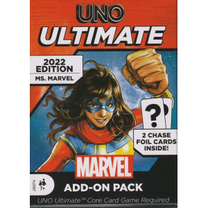 Uno Ultimate Marvel Card Game Add-On Pack With Ms. Marvel Character Deck & 2 Collectible Foil Cards