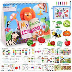 Mdingtd Busy Book For Toddlers, 30 Themes Montessori Preschool Learning Activities Kids Toys Birthday Xmas Gifts For 3-5 Year Olds Boys Girls Early Educational Toys Age 3-5 Autism Learning Materials