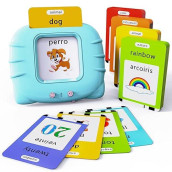 Lapare Spanish And English Bilingual Audible Flash Cards Toy With Music, Learn Spanish And English For Kids, Ni?As, Ni?Os, Bebes
