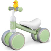 Bobike Baby Balance Bike Toys For 1 Year Old Gifts Boys Girls 10-24 Months Kids Toy Toddler Best First Birthday Gift Children Walker No Pedal Infant 4 Wheels Bicycle (Macaron Green)