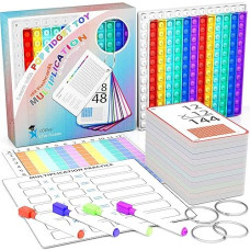 Multiplication Flash Cards + Multiplication Chart - Math Manipulatives Multiplication Fact Cards - Mutiplication Game Flashcards - Times Table Multiplication Flash Cards 3Rd Grade, 4Th, 5Th, 6Th Grade