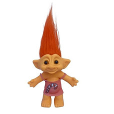 Good Luck Troll Doll 7"(Include Hairs) Tall Toy Action Figure Troll For School Project?Arts Crafts?Party Favors (02-Orange)