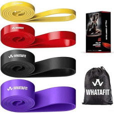 Whatafit Pull Up Assist Bands Resistance Stretch Band For Men And Women, Assistance Band For Exercise, Chin Ups, Powerlifting, Training, Gyms, Mobility Home Fitness