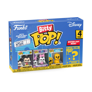 Funko Bitty Pop! Disney Mini Collectible Toys - Mickey Mouse, Minnie Mouse, Pluto & Mystery Chase Figure (Styles May Vary) 4-Pack