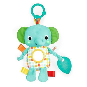 Bright Starts Huggina Lights Musical Light Up Toy For Stroller And On-The-Go - Elephant - Unisex, Newborn