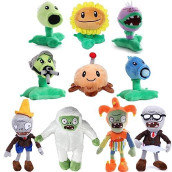 Jhesao 10 Pcs Plants And Zombies Plush Pvz Plushies Zombies Brown Coat Toys Normal Zombies Pvz 1 2 Stuffed Soft Doll Gray Zombies New