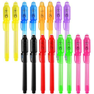 West Story 16Pcs Invisible Ink Spy Pen Magic Pens For Kids Magic Party Favors, Invisible Ink Pen For Writing Secret Message, Spy Party, Kids Party Favors