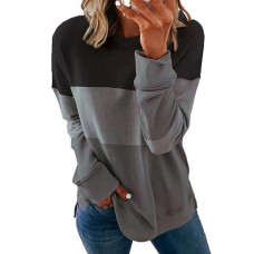 Womens Causal Loose Crewneck Sweatshirt Plus Size 2023 Spring Fashion Long Sleeve Striped Pullover Tops Trendy Shirt