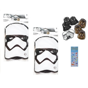 Unique Star Wars Party Supplies Bundle Pack Includes 16 Party Paper Masks And 1 Dinosaur Sticker Sheet