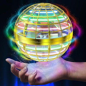 Amerfist 2023 Flying Orb Ball Toy,Cosmic Globe Boomerang Hover Ball Galactic Fidget Spinner, Hand Drone Orbit, Cool Toys Gift For 6 7 8 9 10+ Year Old Boys Girls Teens Outdoor Toys(Golden)