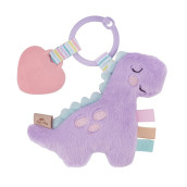 Itzy Ritzy Itzy Pal Infant Toy Teether Includes Lovey, crinkle Sound, Textured Ribbons Silicone Teether, Purple Dinosaur
