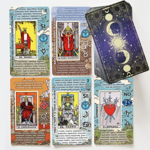 Tarotika Tarot Cards For Beginners, Learning Tarot Deck, No Guide Book Needed, Tarot Cards With Meanings On Them (Espaol)