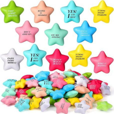 100 Pack Star Stress Ball Stress Relief Balls With Motivational Quotes Mini Motivational Stress Ball Inspirational Foam Balls For Kids Adults Stress Anger Fidget Relief Exercise (Fresh Colors)