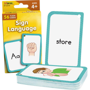 Teacher Created Resources Sign Language Flash Cards (Ep62076), White Medium