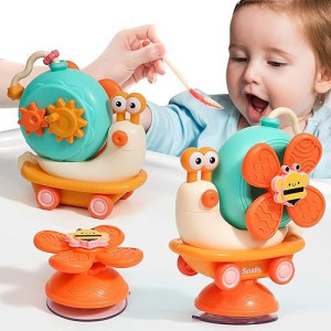 5-In-1 High Chair Toy With Suction Cups Spinner Travel Toys For Baby Toy 6 To 12 18 Months-Infant Tray Sensory Montessori Toys Fine Motor Skills For Boys Girls Toddler Newborn Birthday Gift