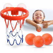 Marppy Bath Toys, Bathtub Basketball Hoop For Kids, Toddlers, Boys, And Girls, 3 Balls No Holes, Mold Free Bath Toys And Strong Suction Cup, Fun Bathtub Toys & Shower Bath Toys For Toddlers And Kids