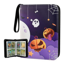 Miworky Card Binder For Game Cards, 520 Trading Card Binder, 8 Pockets Card Album With Zipper, 65 Pages Removable Sleeves Card Collector Album Holder For Boys And Girls (Purple)