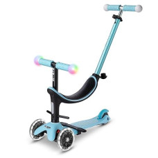 Micro Scooters | Mini Micro 2 Grow Led 4In1 Toddler'S Trike | Handlebar Adjustable | Foldable | Lightweight | Boys & Girls | 1-6Yrs | Blue