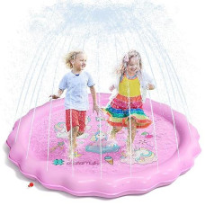 Qpau Splash Pad, 67" Non-Slip Kids Splash Pad For Outside, Sprinkler For Kids Outdoor Play Mat, Toddler Water Toys And Backyard Sprinkler Baby Pool, Gifts For Toddlers Girls Boys