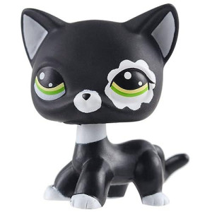 Littest Pet Shop LPS Black Shorthair cat Kitten 2249 green Eyes Action Figures Kids Boys girls gift