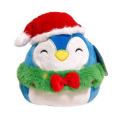 Squishmallows Kellytoy Christmas Wreath Squad 8" Plush Doll Toy (8" Puff The Penguin)