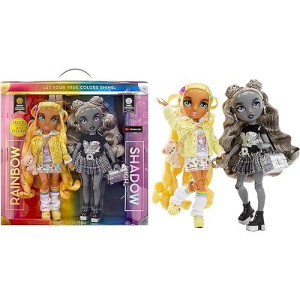Rainbow High Shadow High Special Edition Madison Twins- 2-Pack Fashion Doll. Yellow & Grey Mix And Match Designer Outfits With Accessories, Great Gift For Kids 4-12 Years Old & Collectors
