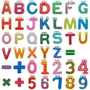 41 Pcs Wooden Magnetic Letters & Numbers, Fridge Magnets For Toddlers, Fridge Magnets, Magnetic Alphabet Letters Preschool Education Learning Spelling Toys For Kids