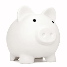 Cute Piggy Bank For Sbrvaniy Pig Money Bank Coin Bank For Boys And Girls My First Unbreakable Money Bank Large Size Decoration Savings (White)