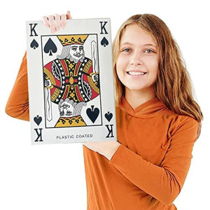 Yuanhe Jumbo Large Playing Cards Giant Deck Of Cards Oversized Full Deck Huge Poker For Casino Party Decorations, 10.5X14.5 Inch
