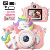 Kids Camera For 3-8 Years Old Toddlers Childrens Boys Girls Selfie Camera 20.0 Mp Hd 1080P Ips Screen Dual Digital Toy Camera For Kids Christmas Birthday Gifts