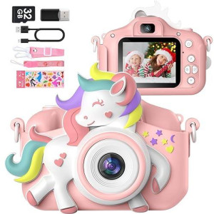 Kids Camera For 3-8 Years Old Toddlers Childrens Boys Girls Selfie Camera 20.0 Mp Hd 1080P Ips Screen Dual Digital Toy Camera For Kids Christmas Birthday Gifts
