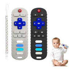 Yapromo Baby Teething Toys 2 Pcs Silicone Chew Toy Cute Remote Control Shape Teethers Bpa Free