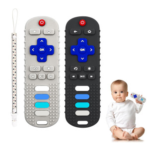 Yapromo Baby Teething Toys 2 Pcs Silicone Chew Toy Cute Remote Control Shape Teethers Bpa Free