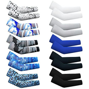 Xuhal Arm Sleeves Kids Baseball Compression Sleeve Sun Protection Uv Cooling Arm Cover For Youth(4-7 Years, Stylish Style)
